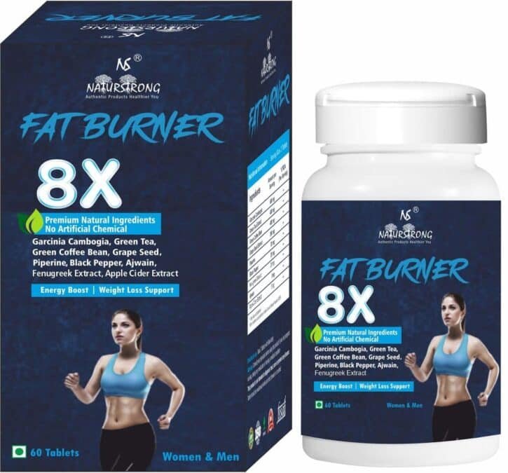 Naturstrong 100% Natural Fat Burner 8X For Weight Loss Products Garcinia Combogia,Green Tea, Coffee Bean&Apple Cider Vinegar-Metabolism Boost, Energy Enhancer&Weight Loss Supplements