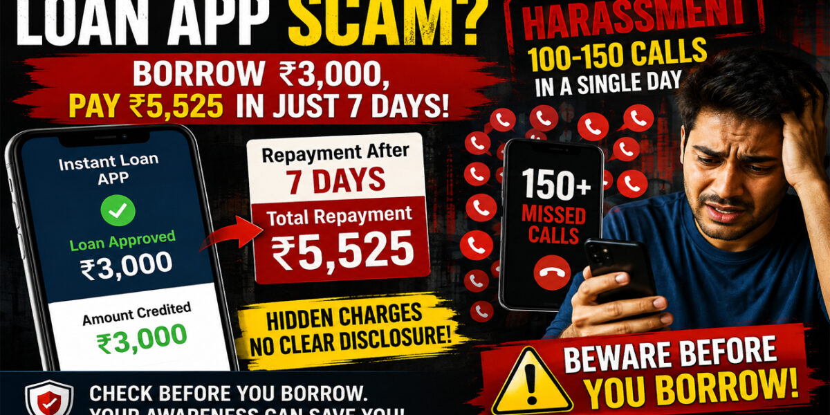 Shocking Loan App Scam ₹3,000 Loan Turns Into ₹5,525 Repayment in Just 7 Days