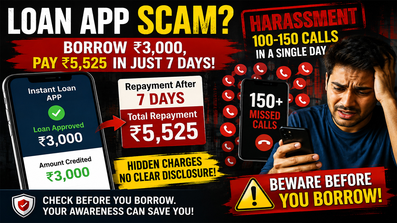 Shocking Loan App Scam ₹3,000 Loan Turns Into ₹5,525 Repayment in Just 7 Days